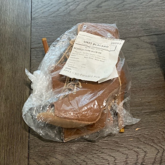 NWT BURJU Moment Nude Open Toe Lace Up Ankle Boots | Size 5.5 - Picture 2 of 12